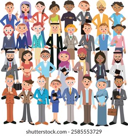An illustration of people working in different countries gathering together