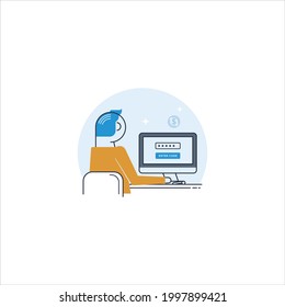 ilustración de personas que trabajan frente al ordenador