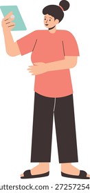 Ilustração de pessoas trabalhando em casa. Personagem vetorial no desenho animado.