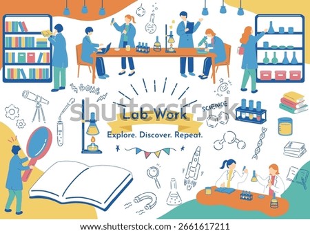 An illustration of people working in a laboratory