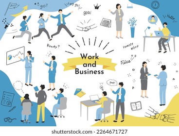 An illustration of people working in an office