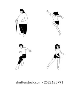 illustration of people's characters in various poses