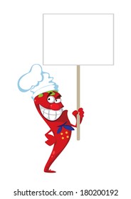 illustration of a pepper cook with blank sign