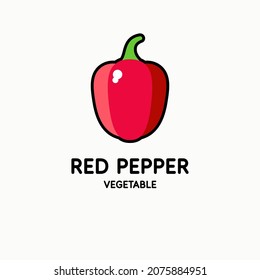 Illustration of a pepper in a modern style. Isolated image on a light background. Vector icon.