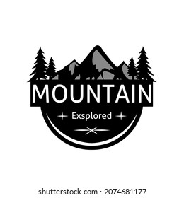 Ilustración del diseño gráfico vectorial del logotipo de montaña perfecto para cualquier propósito vectorial de logotipo relacionado con las montañas