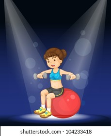 Illustration des Künstlers auf einer Bühne