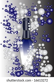 illustration of perfume with bubbles