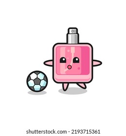 Illustration of perfume cartoon is playing soccer , cute style design for t shirt, sticker, logo element