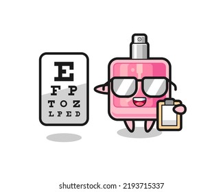 Illustration of perfume mascot as an ophthalmology , cute style design for t shirt, sticker, logo element