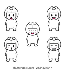 The Illustration of Persimmon Fruit Emoji