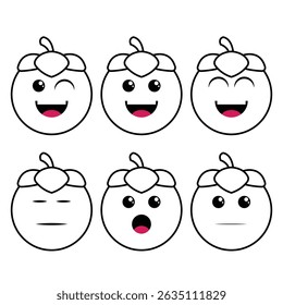 The Illustration of Persimmon Fruit Emoticon