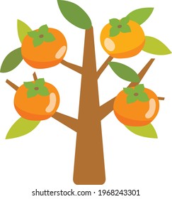 Ilustración de un árbol de persimón