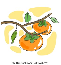 An illustration of a persimmon tree