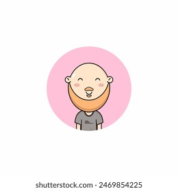 illustration of a person with a bald head becoming an avatar icon