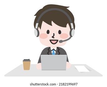 Illustration of a person chatting online