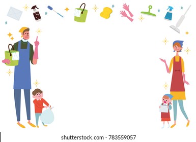 Illustration person cleaning