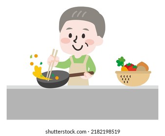 Illustration of a person cooking