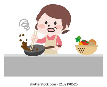Illustration of a person cooking