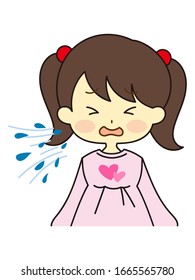 Illustration of a person coughing, sneezing, splashing