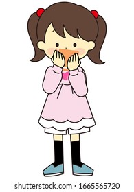 Illustration of a person covering his mouth with a handkerchief