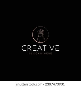 illustration of a person, create an elegant business logo salon, spa design with illustration of a beautiful woman 