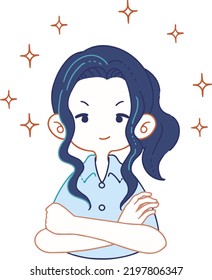 Illustration of person crossing arms confidently