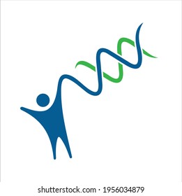 illustration of a person with a DNA icon, vector art.
