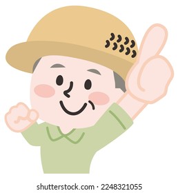 Illustration of a person doing farm work and gardening