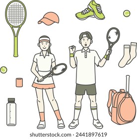 illustration of a person dressed in a tennis outfit