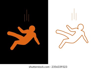 illustration of a person falling. Abstract emblem, design concept, logo, logo element, for templates, Stickers and for other uses