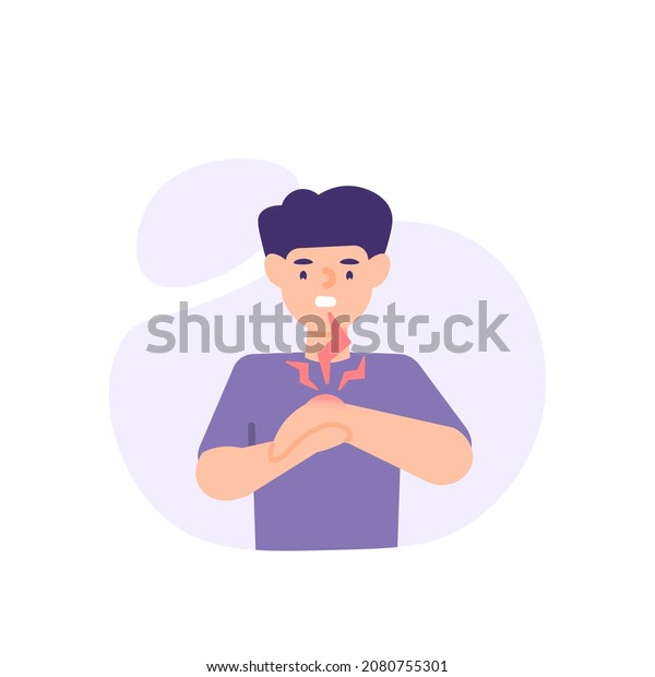 Illustration Person Holding His Left Wrist Stock Vector (Royalty Free ...