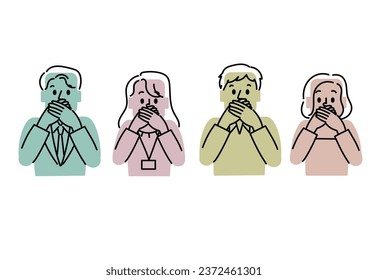 Illustration of a person holding his mouth and keeping quiet