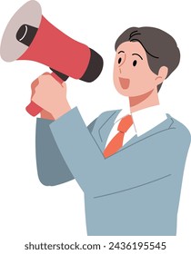 Illustration of a person holding a megaphone