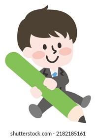 Illustration of a person holding a pencil