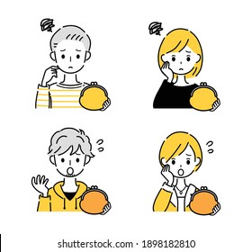 Illustration of a person holding a wallet.