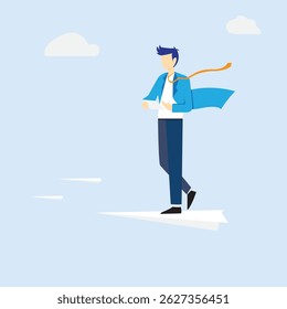 illustration of person with increase and directional arrows, sales progress, sales increase, hard work effort, reach the highest level, level up