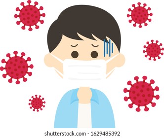 
Illustration of a person infected with a virus.