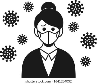 Illustration of a person infected with a virus.