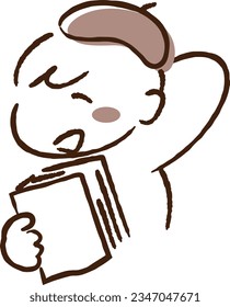 Illustration of a person laughing with a book