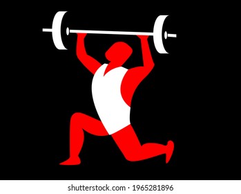 illustration of a person lifting weights isolated on Dark background