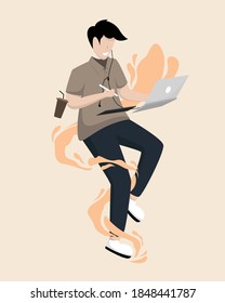 
Illustration of a person making an illustration