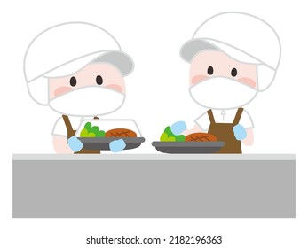 Ilustración de una persona haciendo un plato secundario