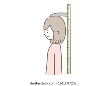 Illustration of a person measuring height.