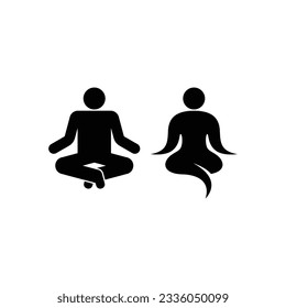 Illustration of Person Meditating in Solid Color, Use for Mental Health Symbols Logo or Icon.