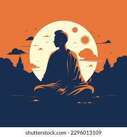Illustration of a Person in Meditation