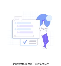 Illustration of a person near an open interface