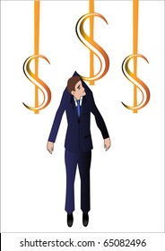 illustration of the person  on sign of the dollar