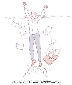 An illustration of a person overwhelmed by a mountain of papers, symbolizing chaos and modern lifes struggles