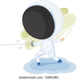 Illustration Person Playing Fencing On White Stock Vector (Royalty Free ...