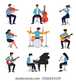 Illustration of a person playing a musical instrument
